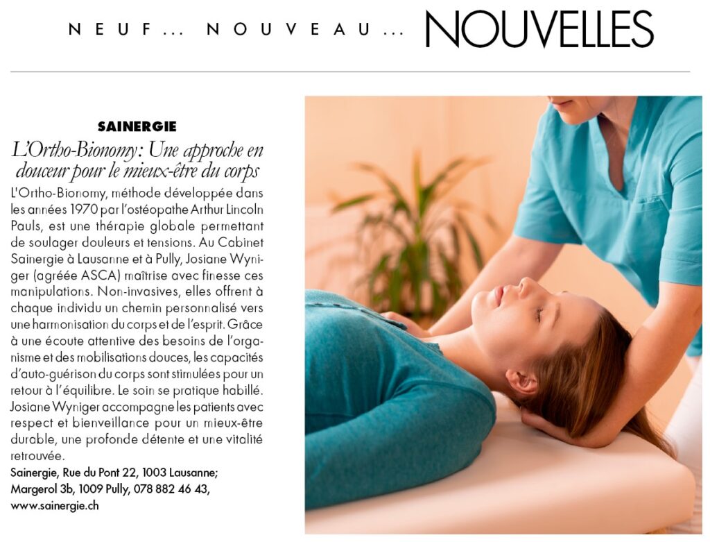 Ortho-Bionomy pour le mieux-être du corps